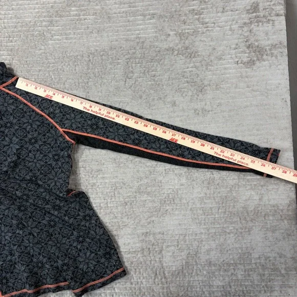 Icewear Women Base Layer Set Grey Orange Nordic Snowflake Quarter Zip Leggings S - Picture 6 of 16